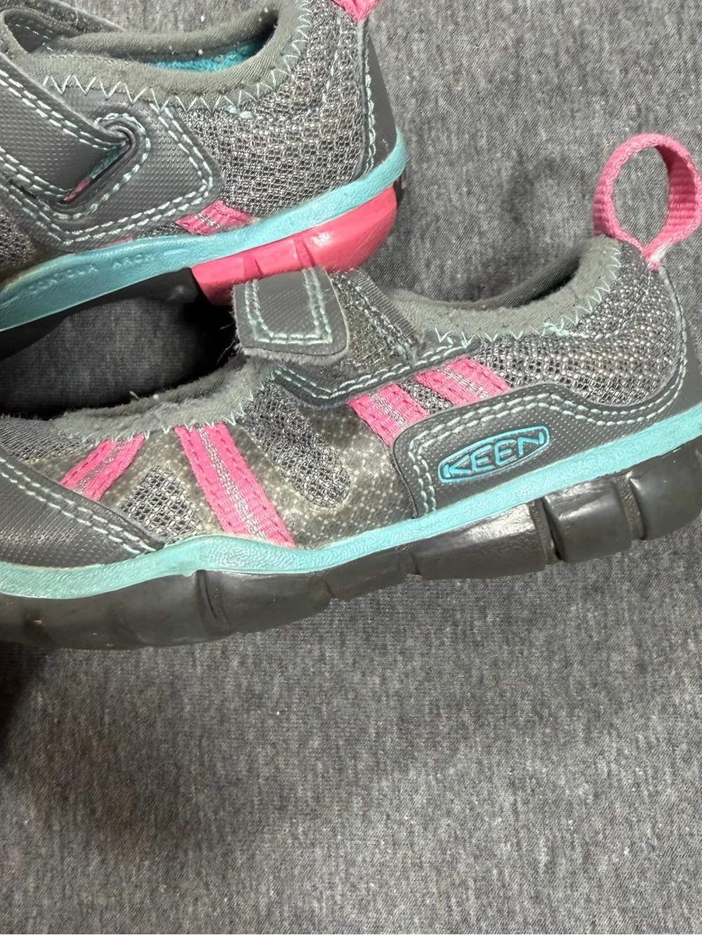 Keen Kids Gray Pink Teal Water Shoes
